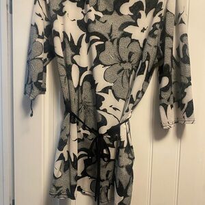 Black and White Floral Top